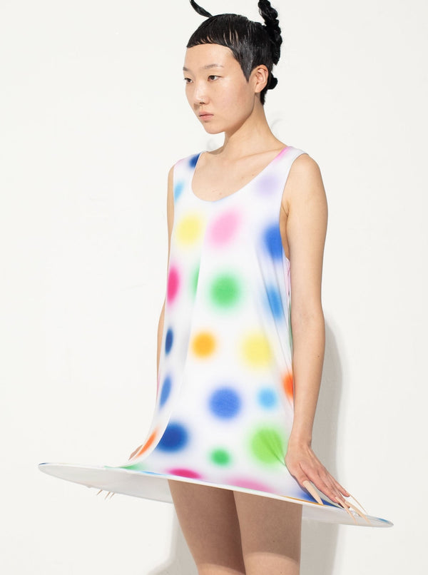 Multi Gradient Small Dot Printed Dress-Sun Woo-APOC STORE