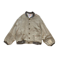 Distressed Oversized Bomber Jacket-Polyhedron-APOC STORE