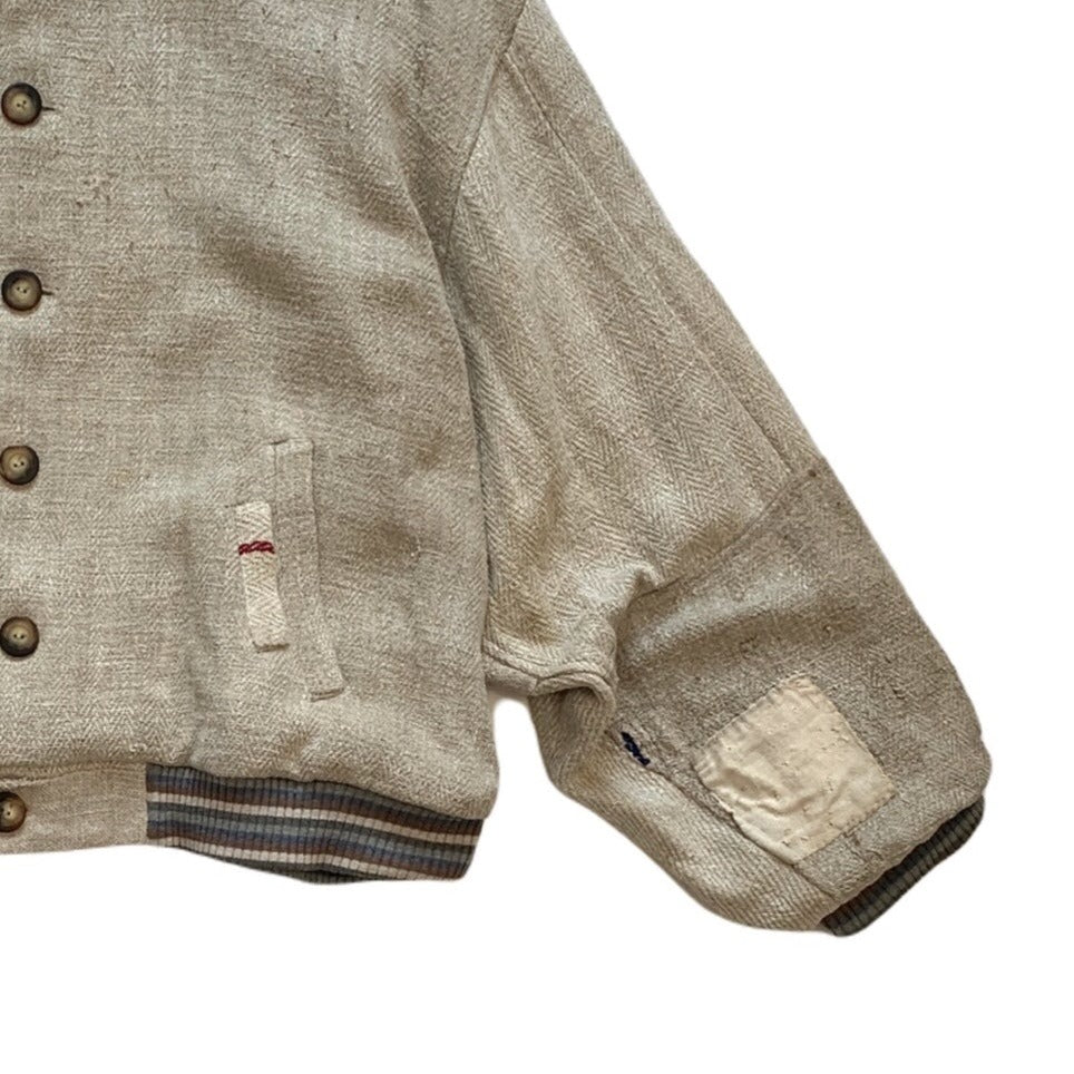 Distressed Oversized Bomber Jacket-Polyhedron-APOC STORE