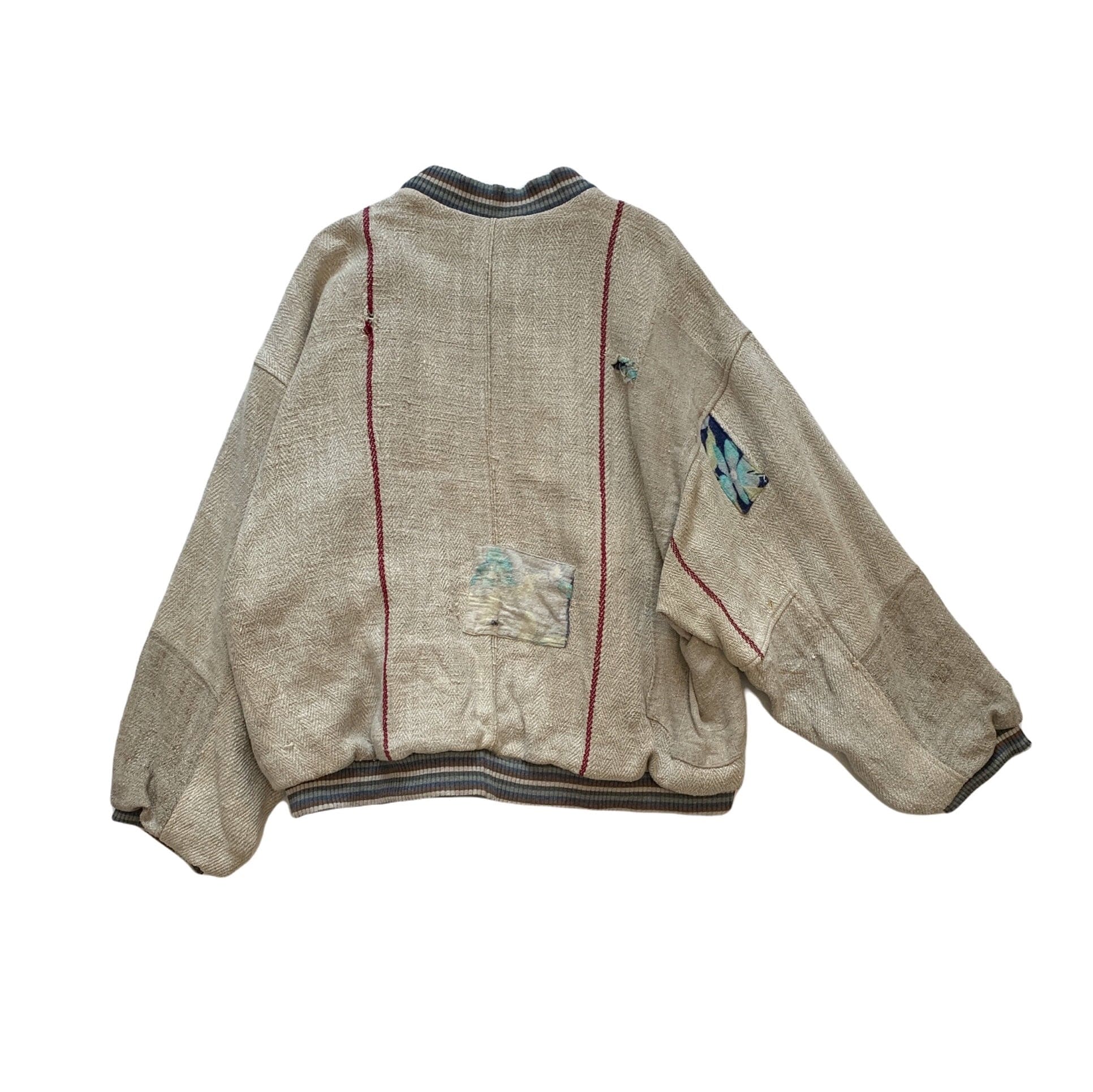 Distressed Oversized Bomber Jacket-Polyhedron-APOC STORE