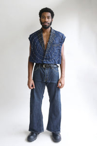 J A Lunar Linen Cropped Jacket-Jawara Alleyne-APOC STORE