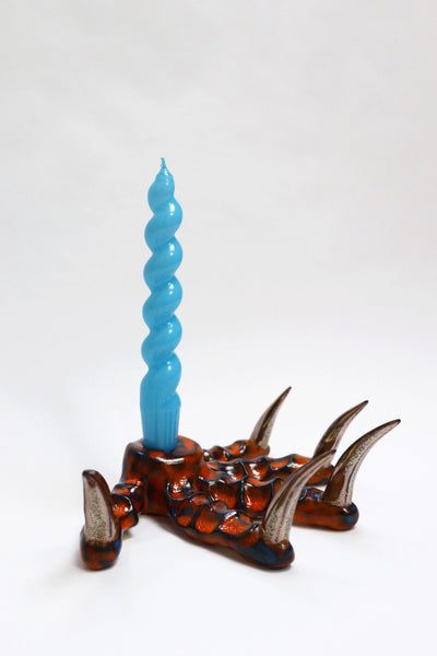 Lava and Blue Paw Candlestick-Naomi Gilon-APOC STORE