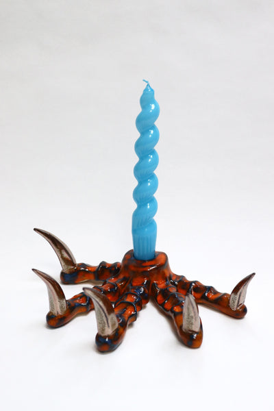 Lava and Blue Paw Candlestick-Naomi Gilon-APOC STORE