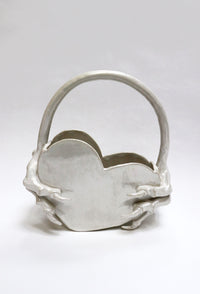 Iridescent white monstrous heart bag-Naomi Gilon-APOC STORE