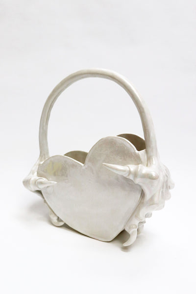 Iridescent white monstrous heart bag-Naomi Gilon-APOC STORE
