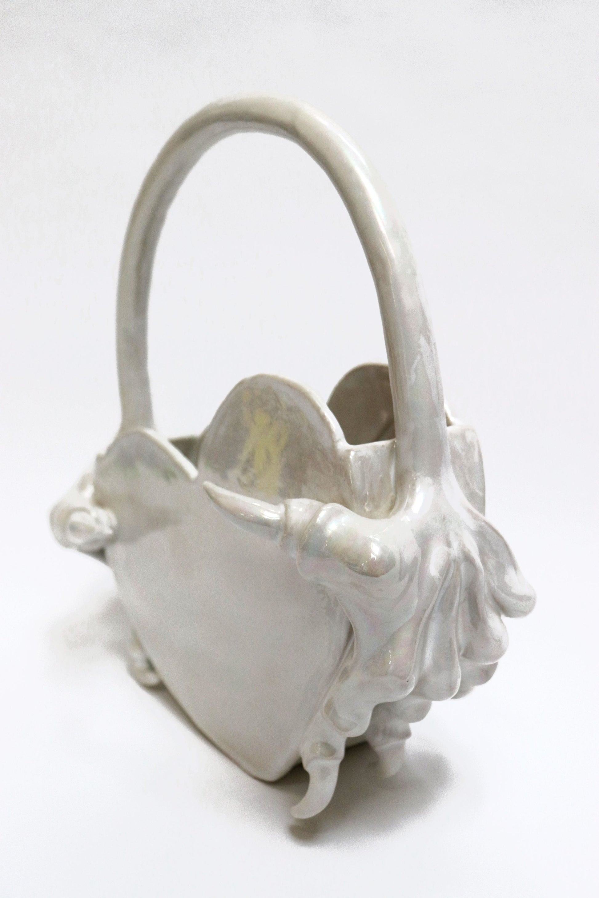 Iridescent white monstrous heart bag-Naomi Gilon-APOC STORE