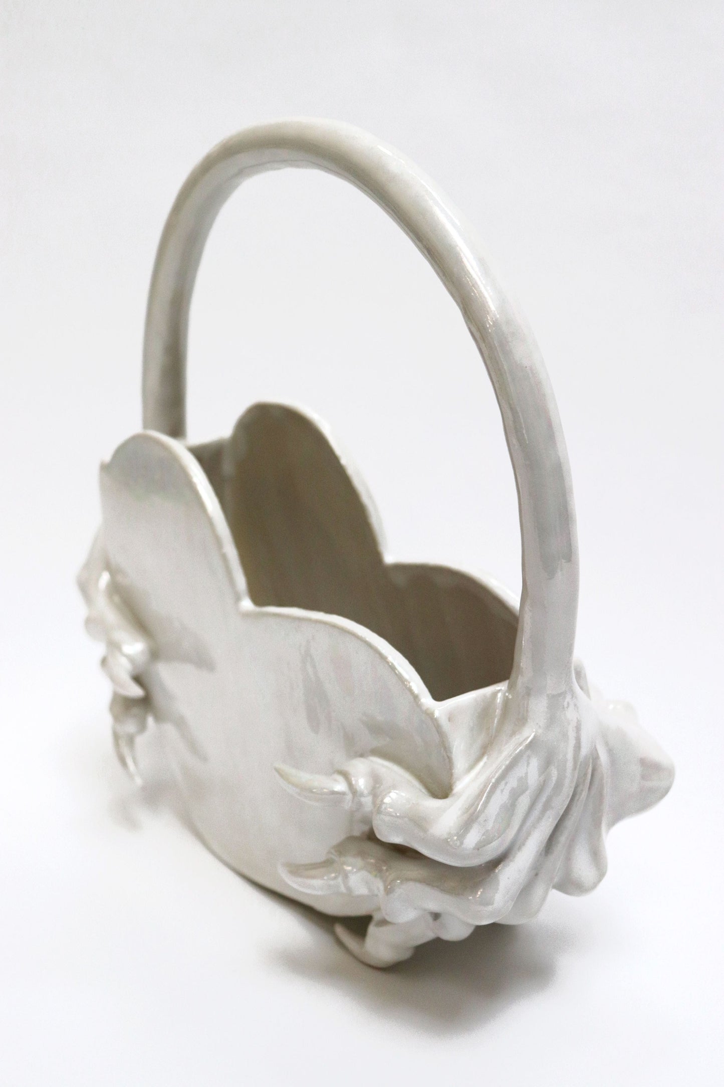 Iridescent white monstrous heart bag-Naomi Gilon-APOC STORE