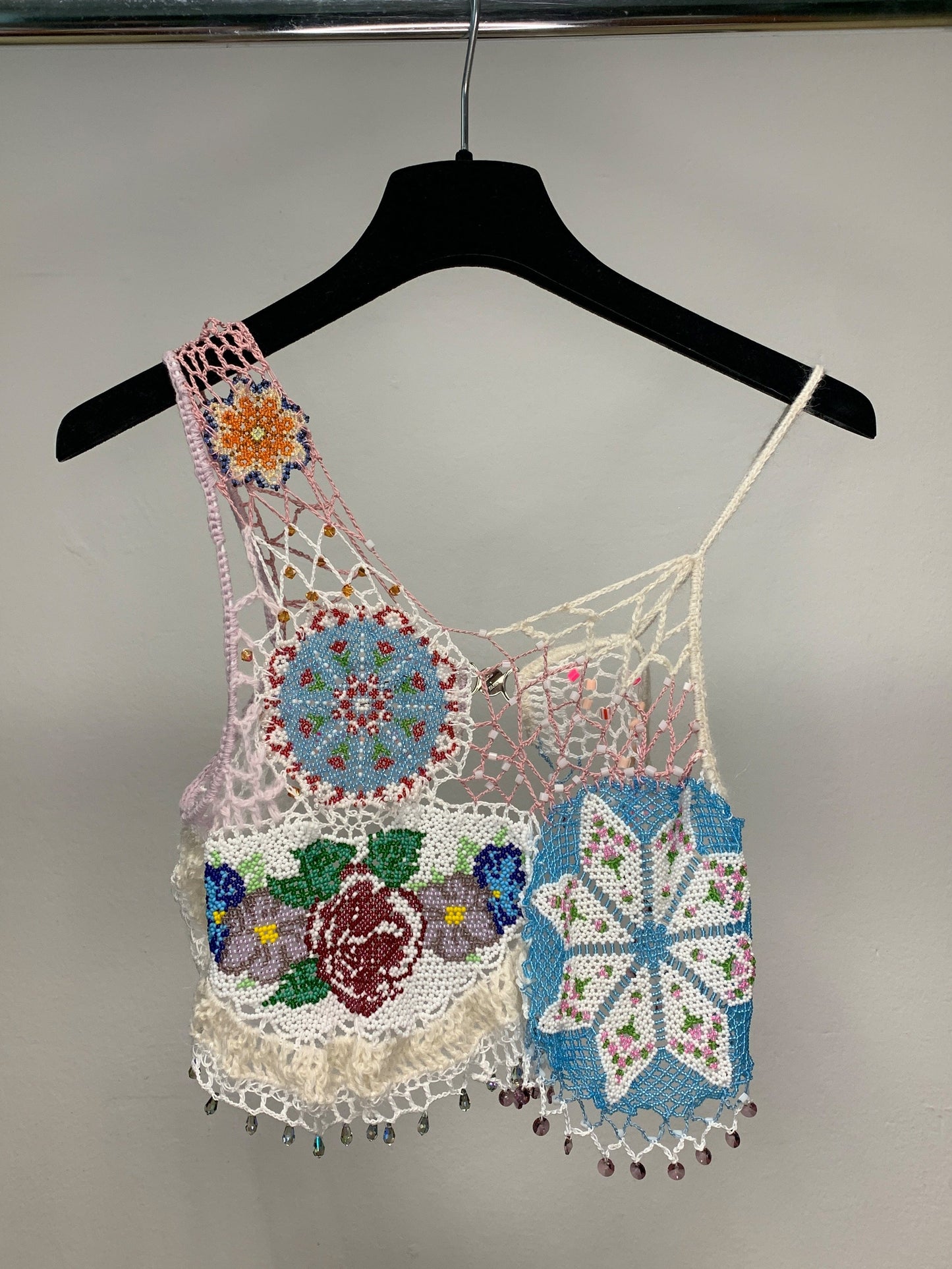 Bead Weaving Tank Top White-Lou de Bètoly-APOC STORE