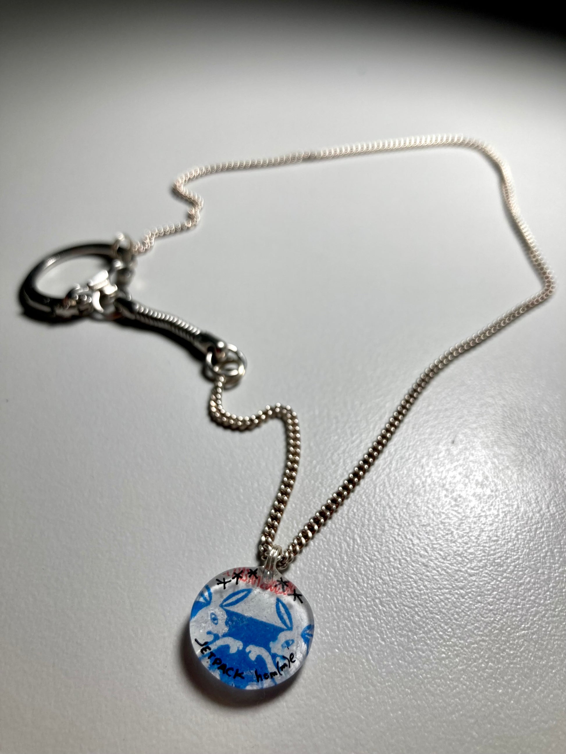 Blue Rabbits 1-charm Necklace-Jetpack Hom(m)e-APOC STORE