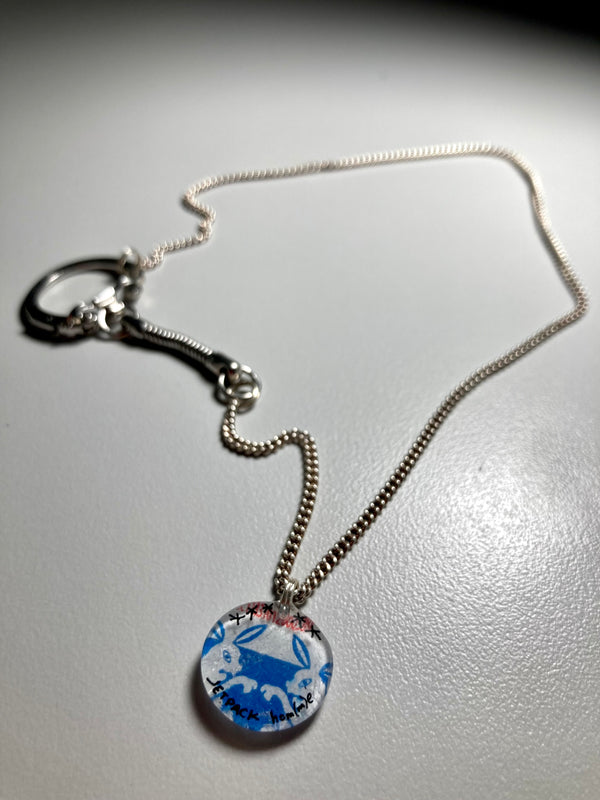 Blue Rabbits 1-charm Necklace-Jetpack Hom(m)e-APOC STORE