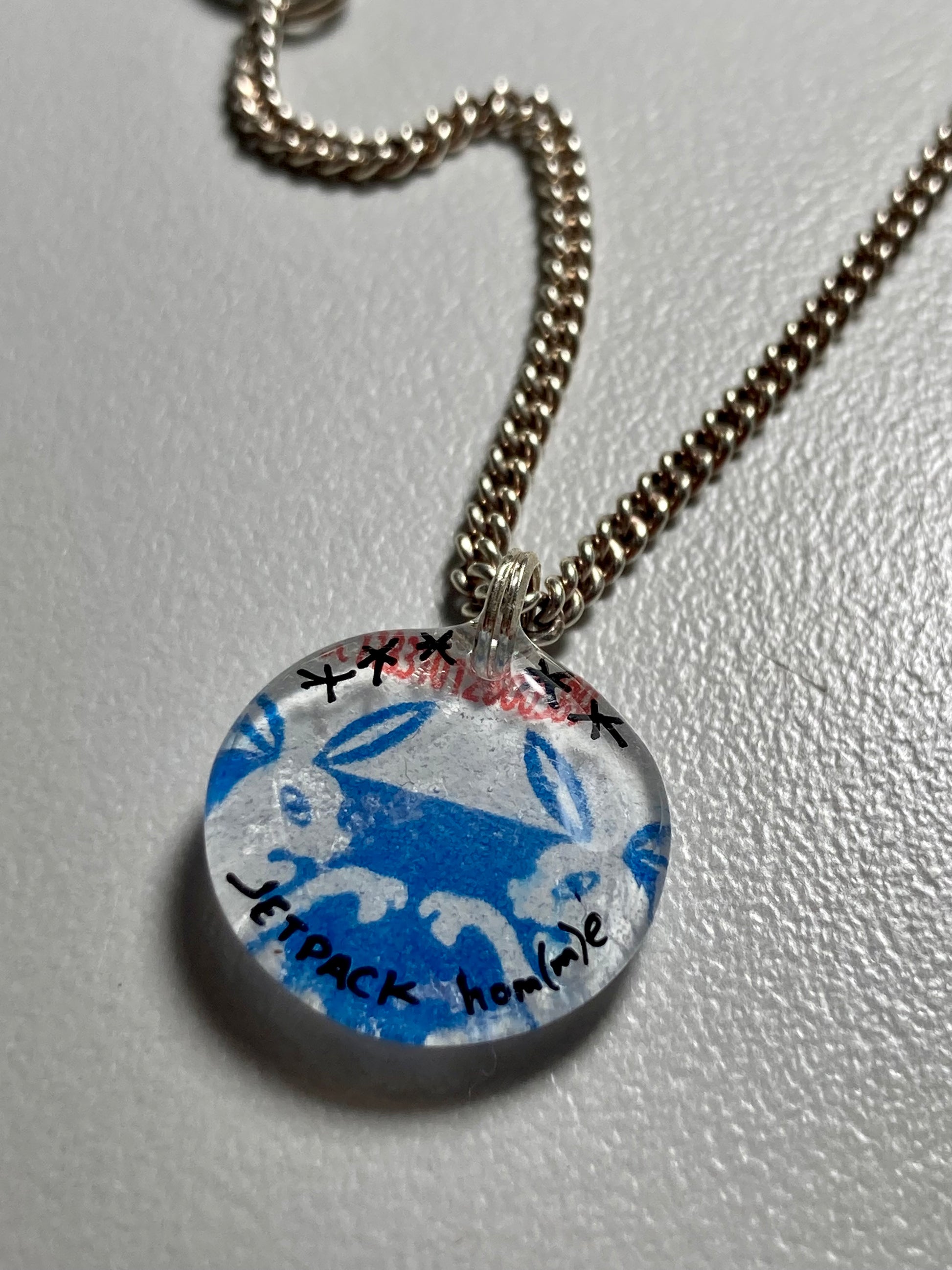 Blue Rabbits 1-charm Necklace-Jetpack Hom(m)e-APOC STORE