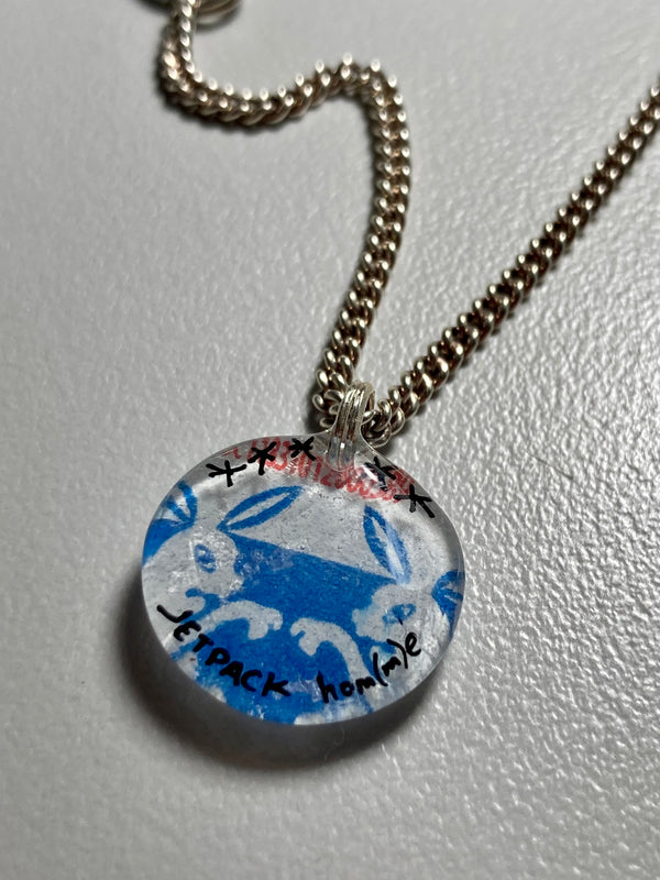 Blue Rabbits 1-charm Necklace-Jetpack Hom(m)e-APOC STORE