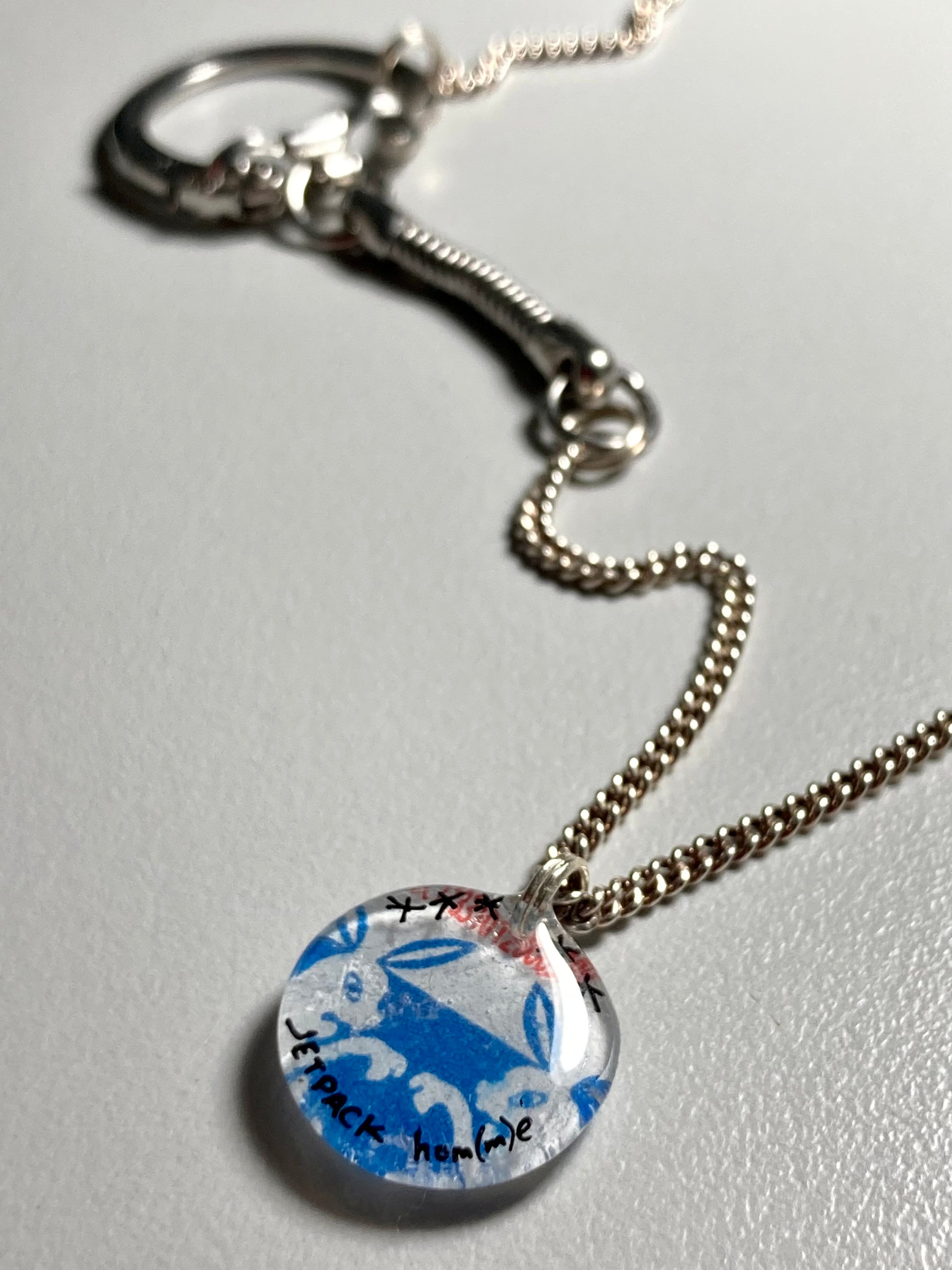 Blue Rabbits 1-charm Necklace-Jetpack Hom(m)e-APOC STORE