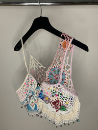 Bead Weaving Tank Top White-Lou de Bètoly-APOC STORE