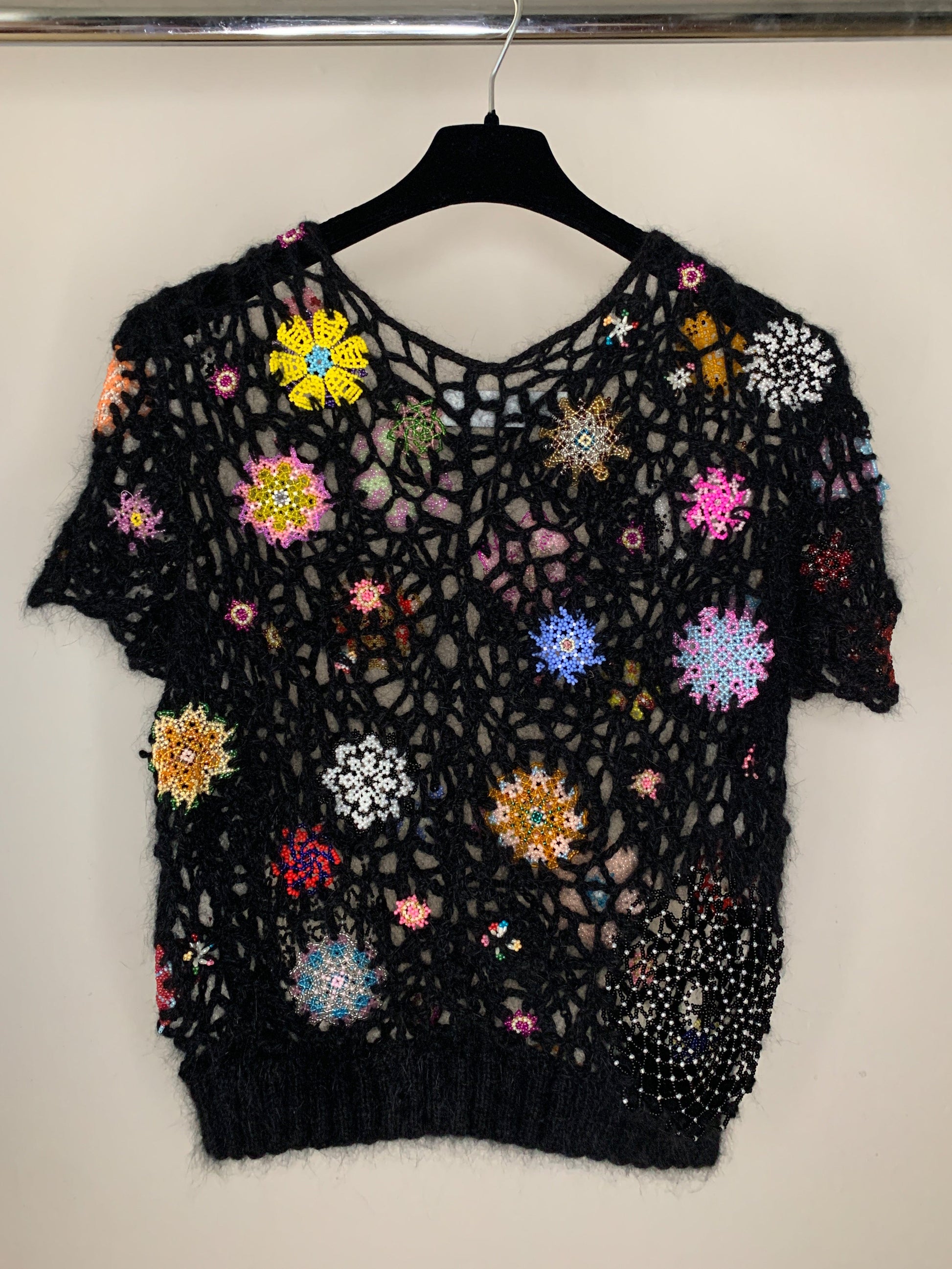 Bead Weaving Top Black-Lou de Bètoly-APOC STORE