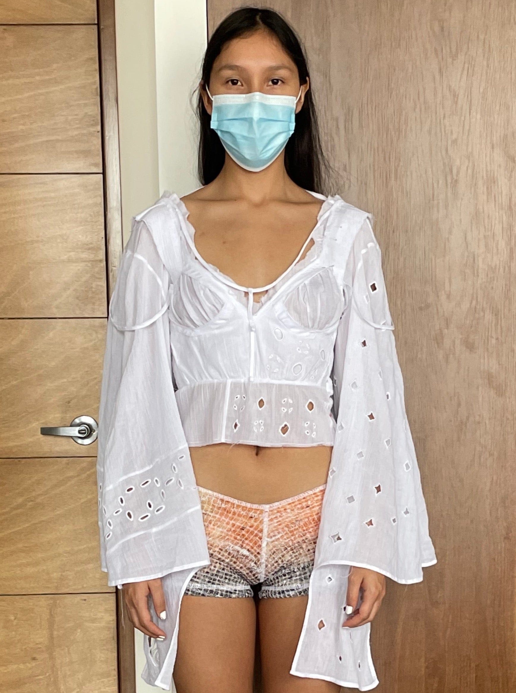 Embroidered Patchwork Fairy Top-Luna Del Pinal-APOC STORE