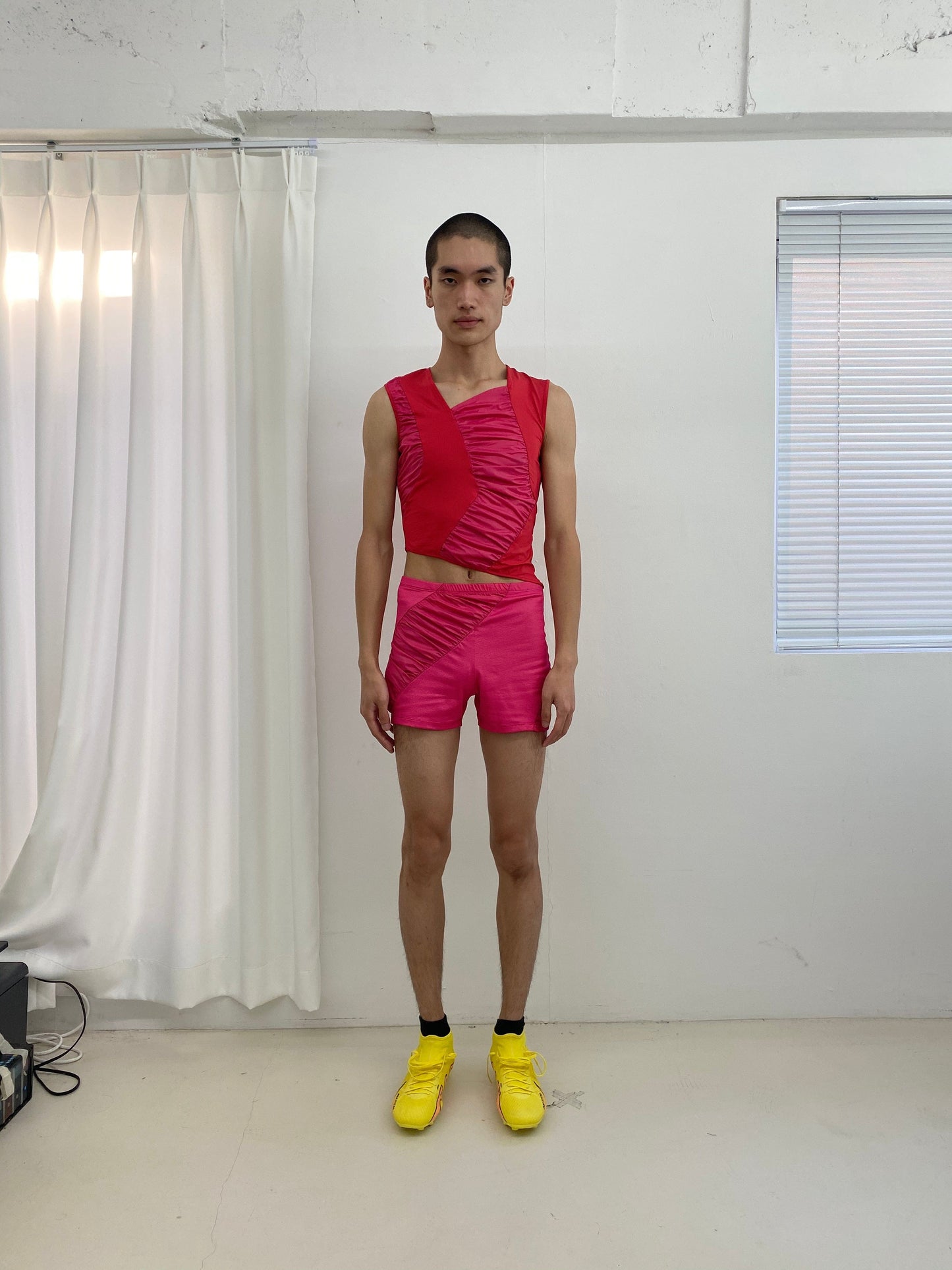 Broken Chamwoe Running Shorts Pink-Sung Ju-APOC STORE