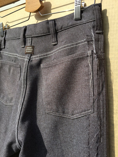 Grey Deconstructed Vintage Polyester Trousers-Jetpack Hom(m)e-APOC STORE