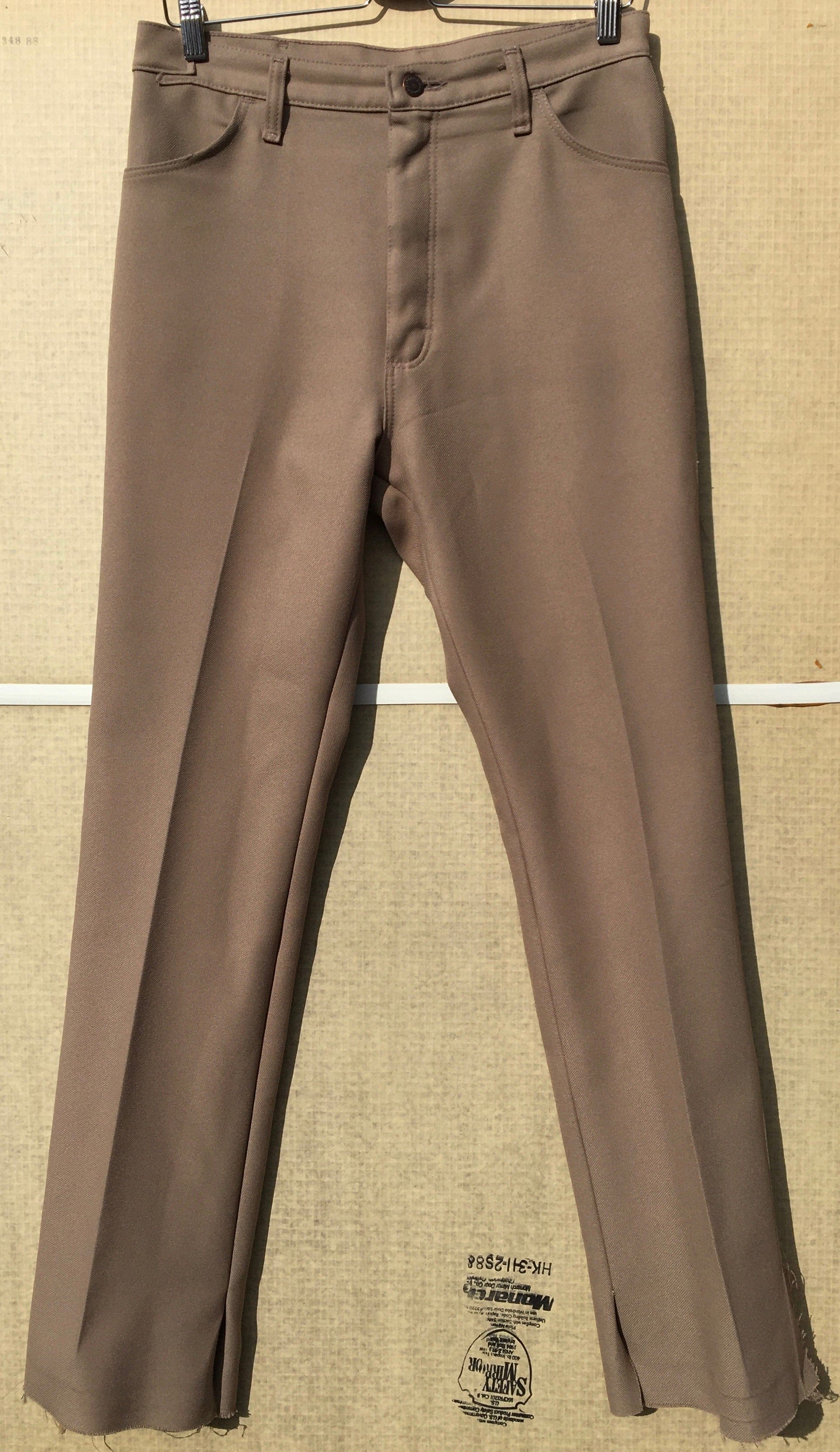 Beige Deconstructed Vintage Polyester Trousers-Jetpack Hom(m)e-APOC STORE