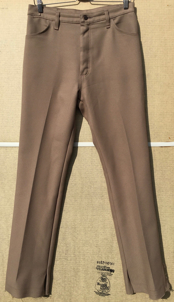Beige Deconstructed Vintage Polyester Trousers-Jetpack Hom(m)e-APOC STORE
