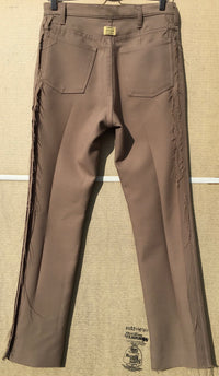 Beige Deconstructed Vintage Polyester Trousers-Jetpack Hom(m)e-APOC STORE