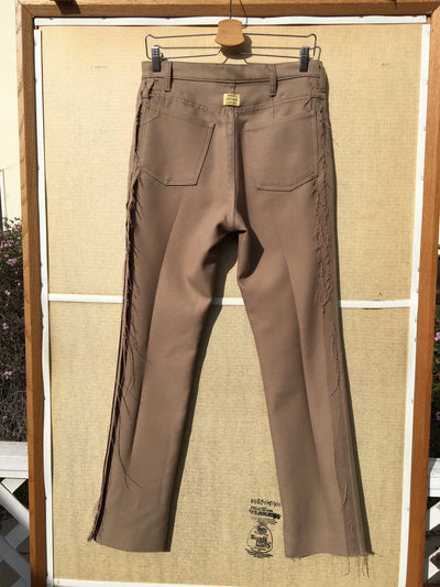 Beige Deconstructed Vintage Polyester Trousers-Jetpack Hom(m)e-APOC STORE