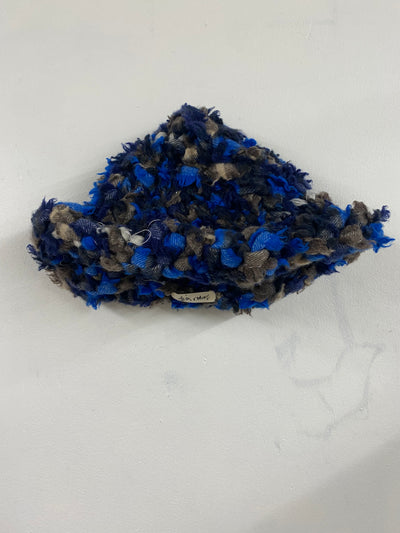 Blue Chunky Knit Bucket Hat-Olivia Rubens-APOC STORE