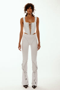 Tie Up Leggings White-Clara Colette Miramon-APOC STORE