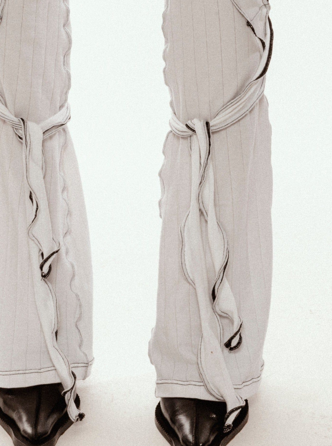 Tie Up Leggings White-Clara Colette Miramon-APOC STORE