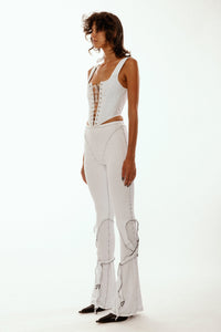 Tie Up Leggings White-Clara Colette Miramon-APOC STORE