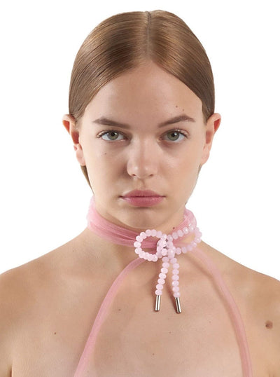 Lady Ribbon Choker - Pale Pink / Pink-1CONCEPT-APOC STORE