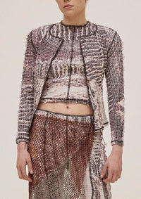 Topographic Stretch Weave Cardigan-Luna Del Pinal-APOC STORE