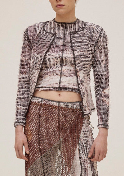 Topographic Stretch Weave Cardigan-Luna Del Pinal-APOC STORE