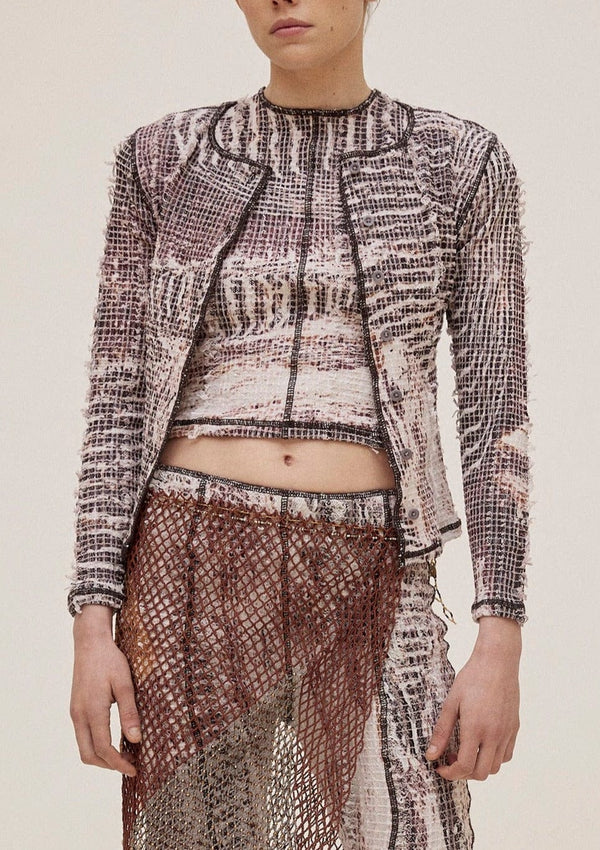 Topographic Stretch Weave Cardigan-Luna Del Pinal-APOC STORE