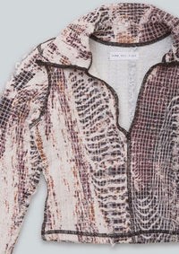 Topographic Stretch Weave LS Polo-Luna Del Pinal-APOC STORE