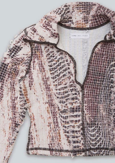 Topographic Stretch Weave LS Polo-Luna Del Pinal-APOC STORE