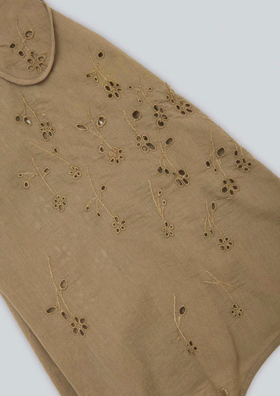 Natural Hand Dyed Triple Embroidered Prairie Top-Luna Del Pinal-APOC STORE