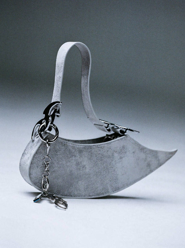 Distressed White Shoulder Bag-Symphony-APOC STORE