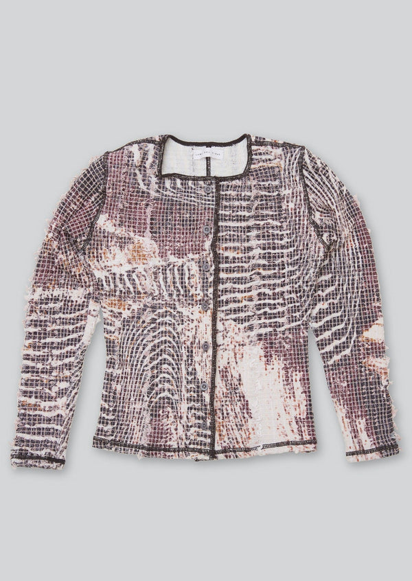 Topographic Stretch Weave Cardigan-Luna Del Pinal-APOC STORE