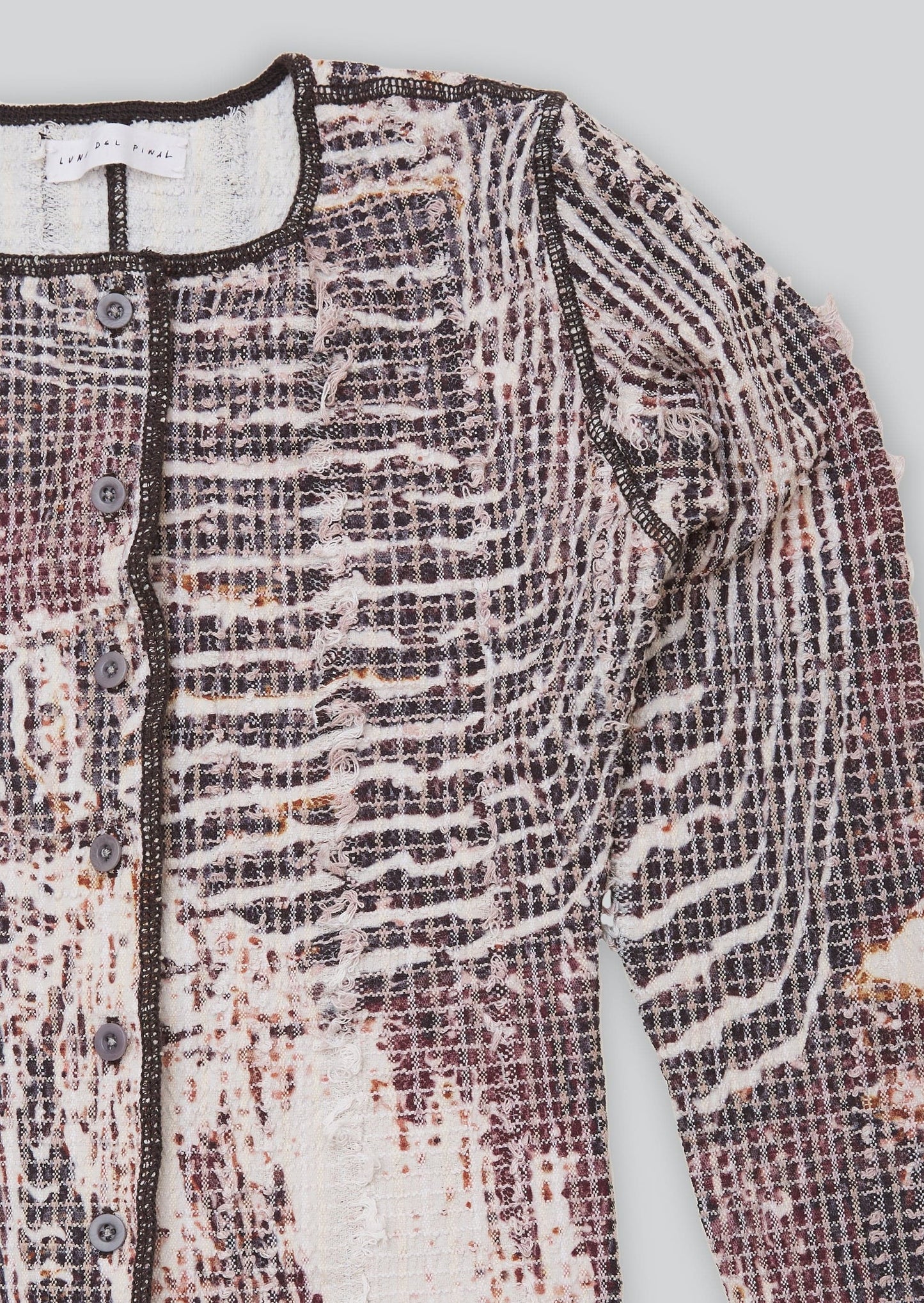 Topographic Stretch Weave Cardigan-Luna Del Pinal-APOC STORE
