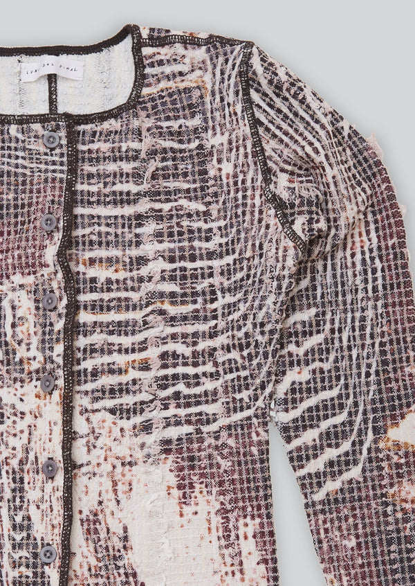 Topographic Stretch Weave Cardigan-Luna Del Pinal-APOC STORE