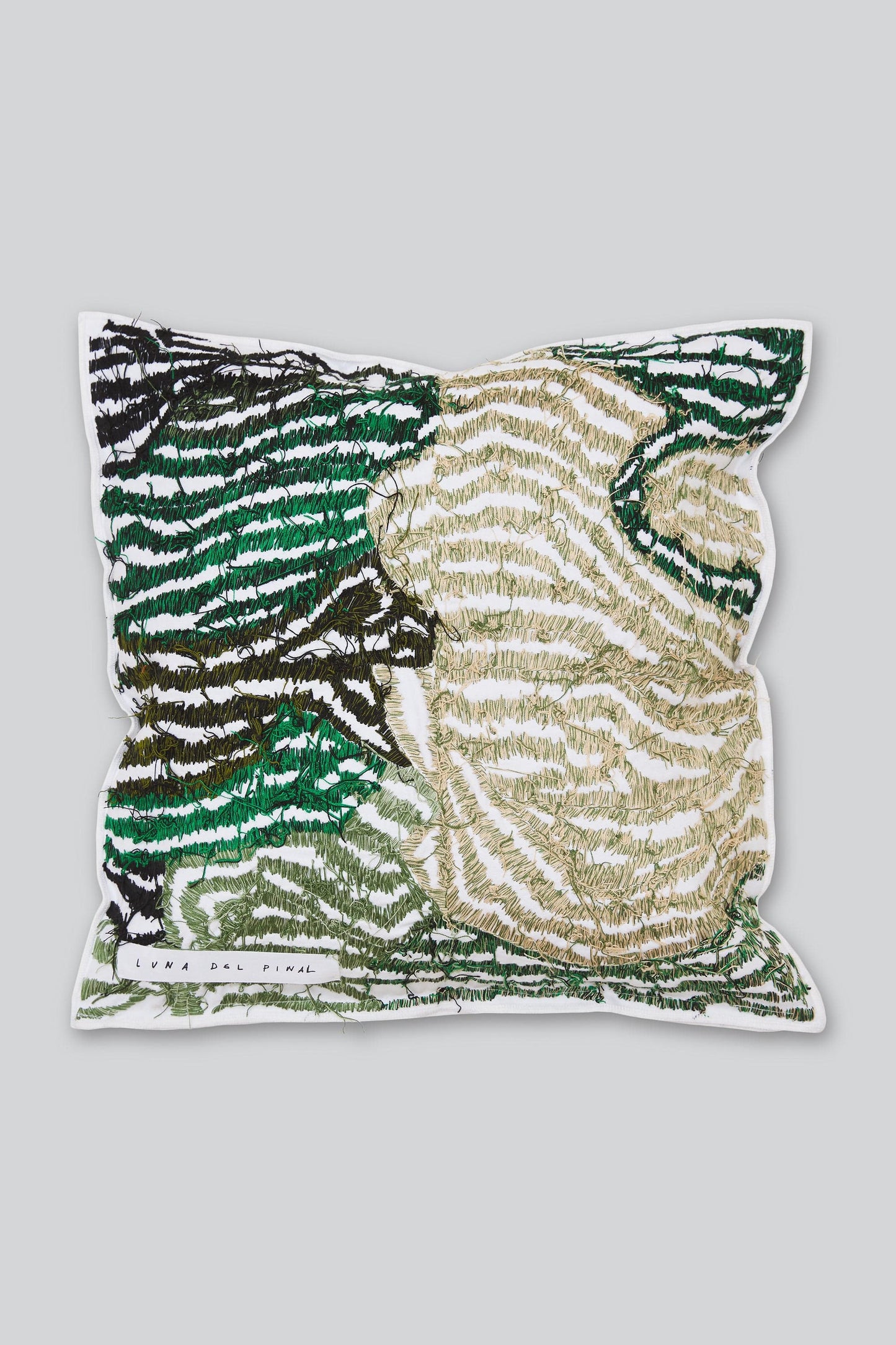 Hand Embroidered Flower Topographic Cushion-Luna Del Pinal-APOC STORE