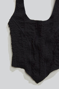 Stretch Weave Halter Top Black-Luna Del Pinal-APOC STORE