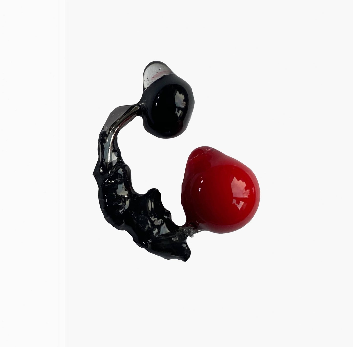 Large Resin Earcuff Black Red-Lueder x Kkrreeiiss-APOC STORE