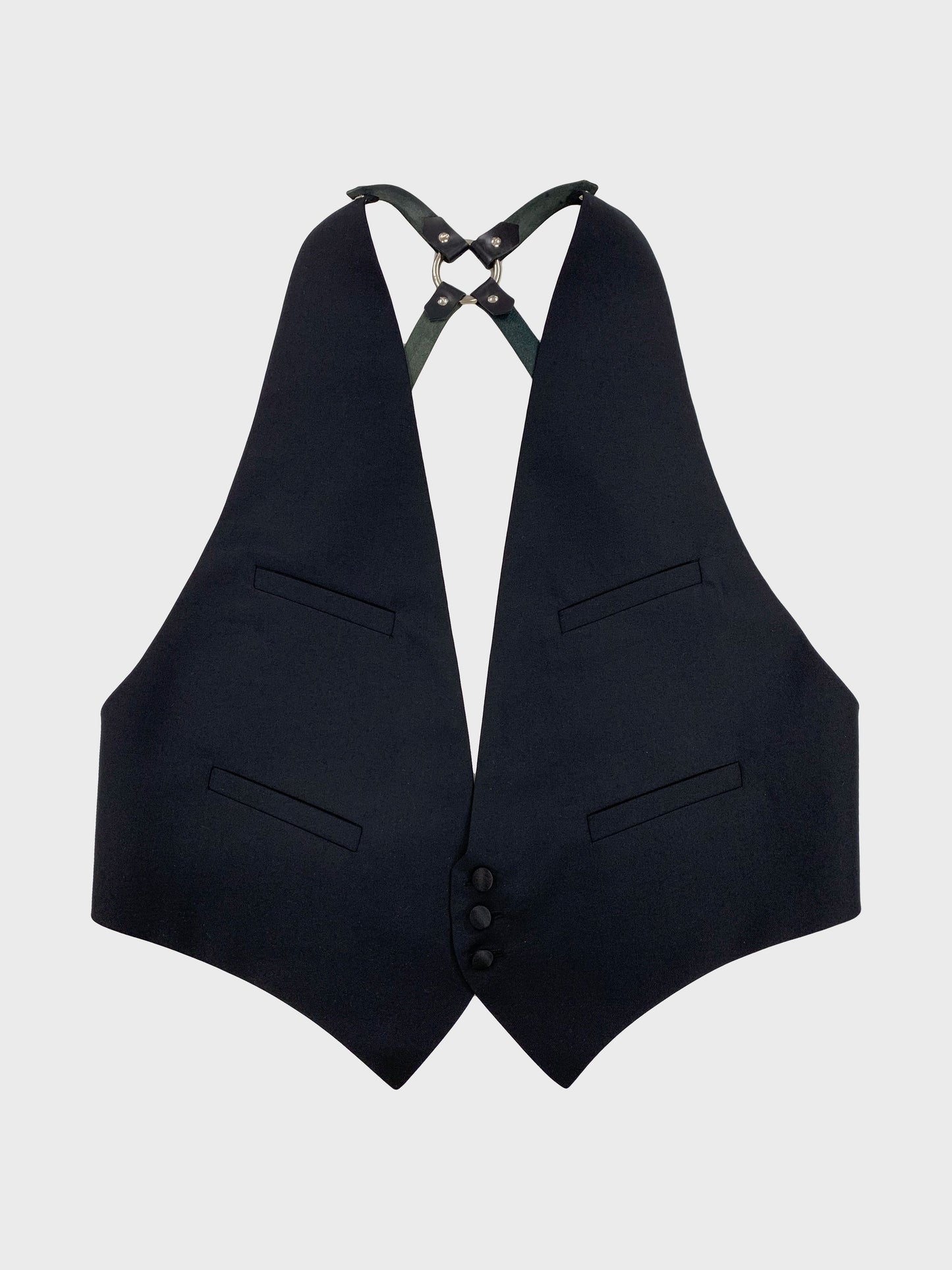 Leather Harness Waistcoat Black-Ella Boucht-APOC STORE