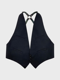 Leather Harness Waistcoat Black-Ella Boucht-APOC STORE
