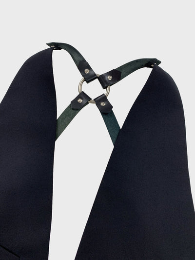 Leather Harness Waistcoat Black-Ella Boucht-APOC STORE