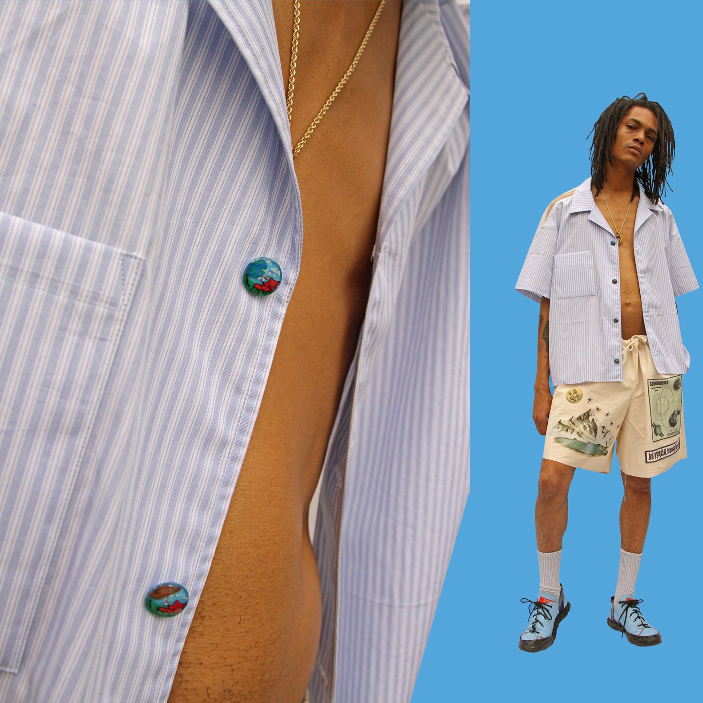 Hand-painted Button Resort Shirt-Jetpack Hom(m)e-APOC STORE