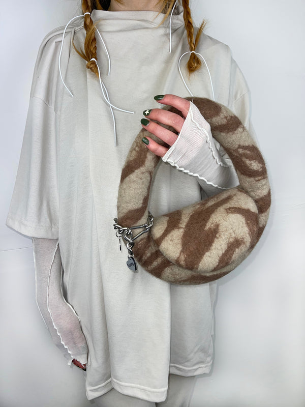 Beige Marbled Oval Bag-Carboot-APOC STORE