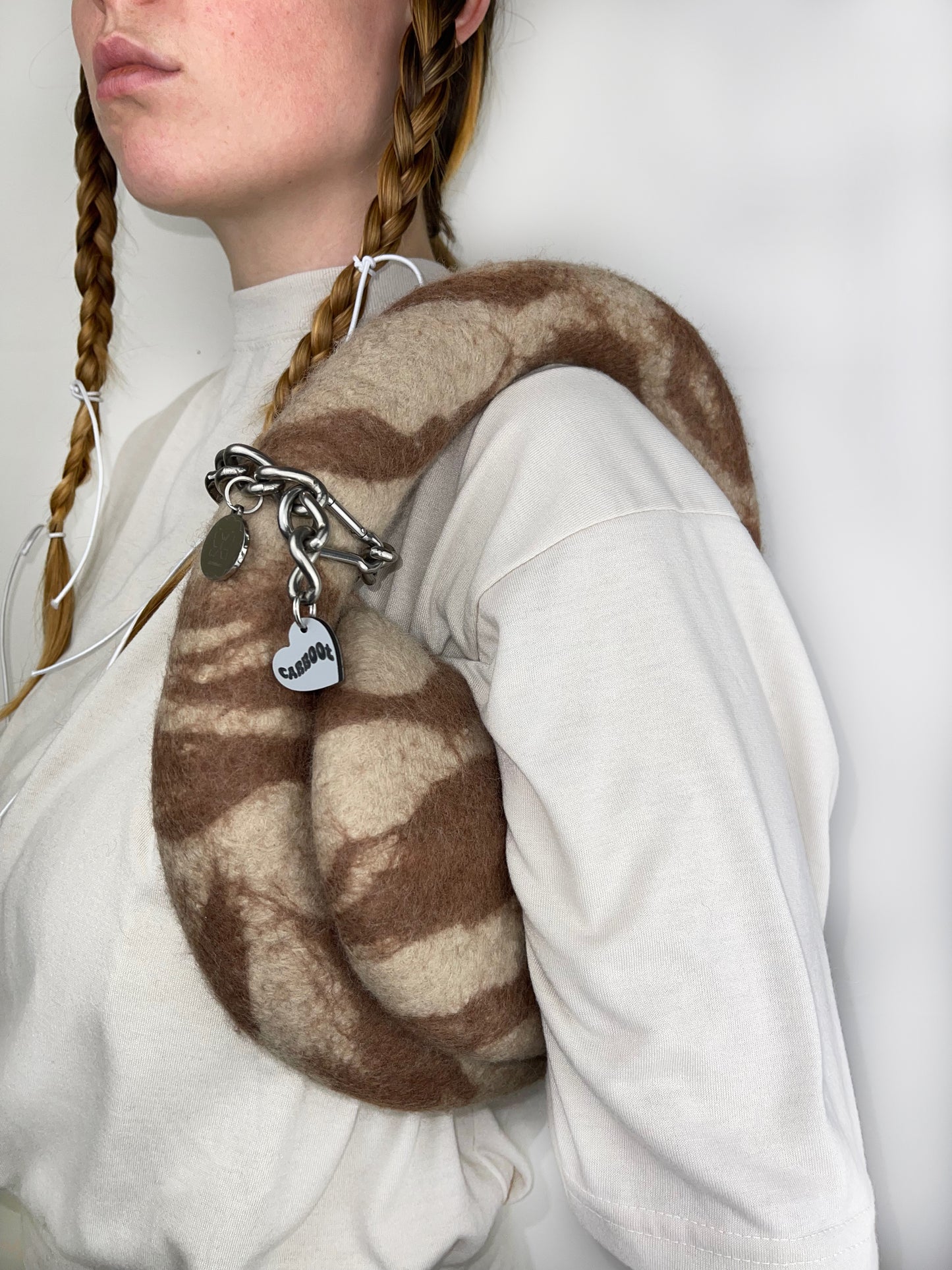 Beige Marbled Oval Bag-Carboot-APOC STORE